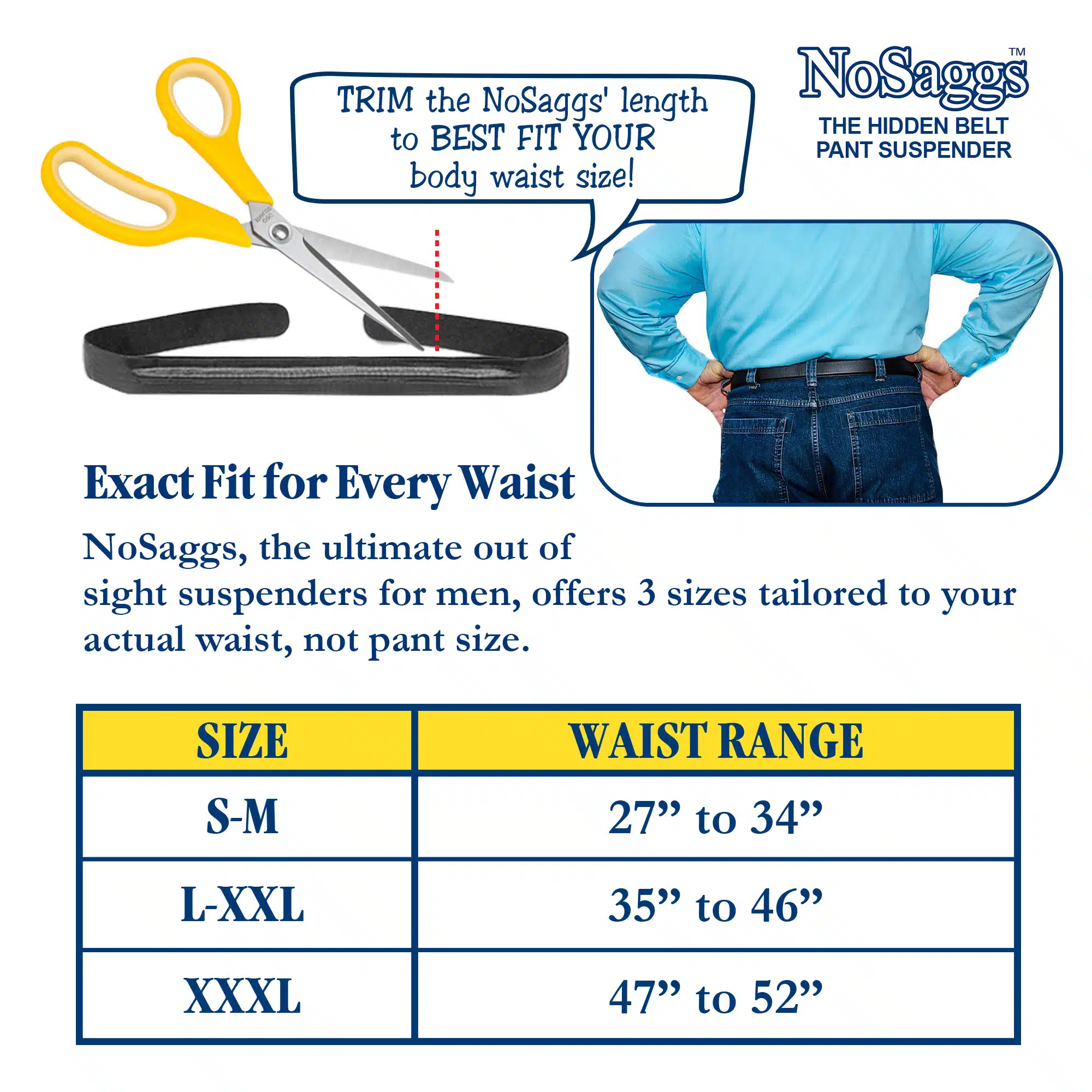 NoSaggs Sizing Chart